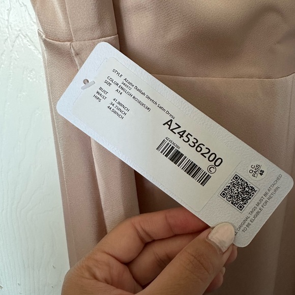 Azazie Dalilah Stretch Satin Dress - Picture 4 of 5